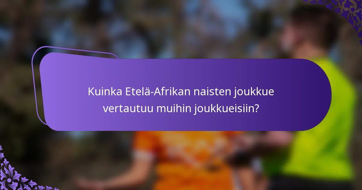 Kuinka Etelä-Afrikan naisten joukkue vertautuu muihin joukkueisiin?