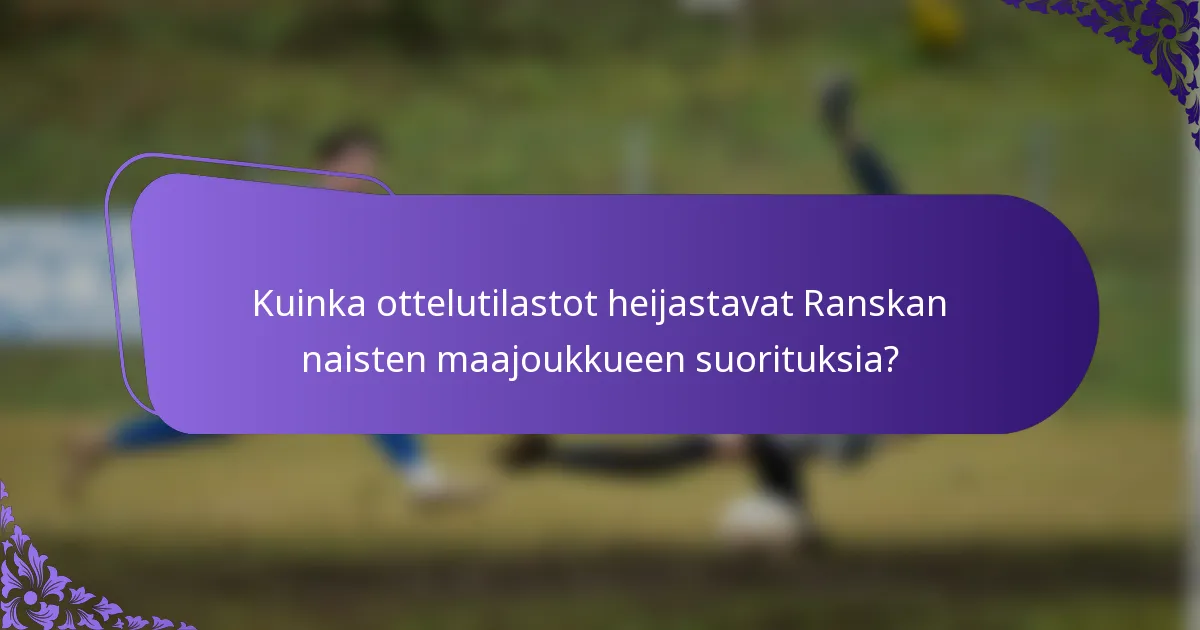 Kuinka ottelutilastot heijastavat Ranskan naisten maajoukkueen suorituksia?