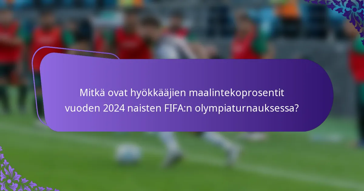 Mitkä ovat hyökkääjien maalintekoprosentit vuoden 2024 naisten FIFA:n olympiaturnauksessa?