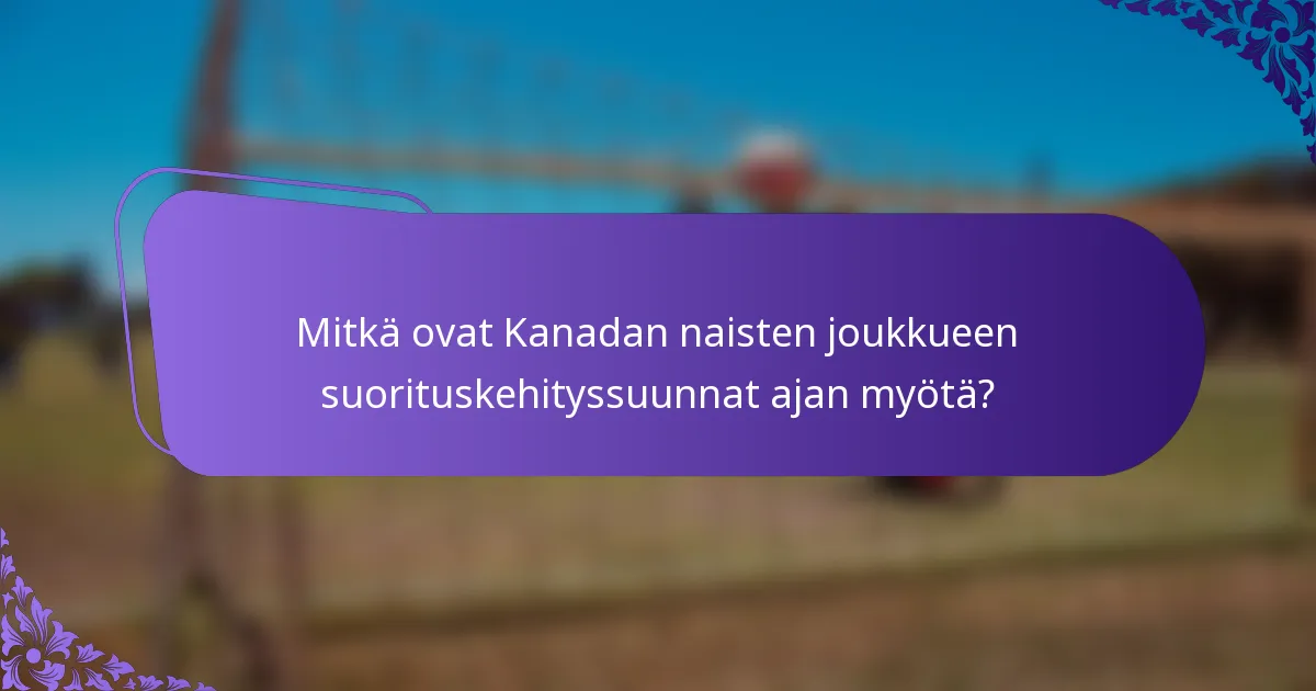 Mitkä ovat Kanadan naisten joukkueen suorituskehityssuunnat ajan myötä?